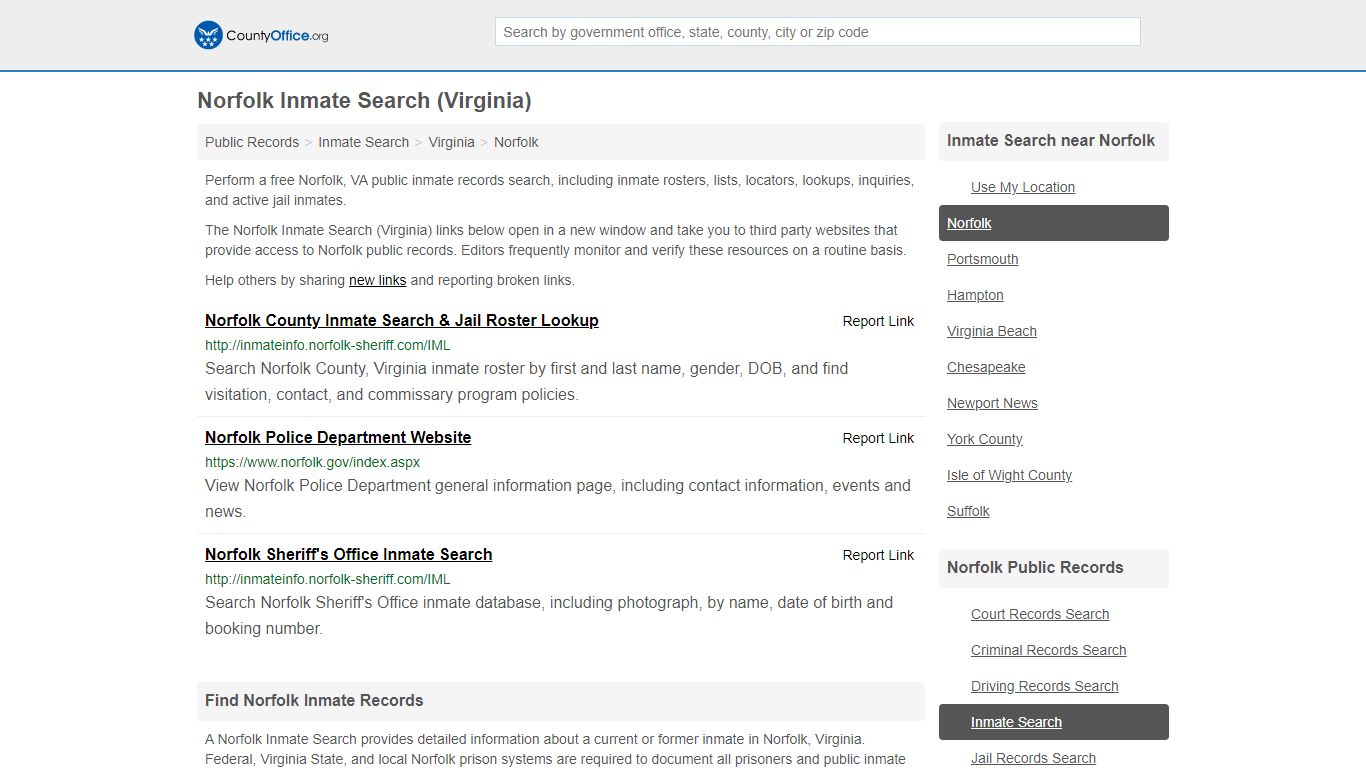 Inmate Search - Norfolk, VA (Inmate Rosters & Locators)